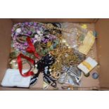 Box of various assorted costume jewellery