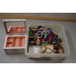 A box of various assorted costume jewellery