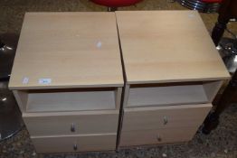 Pair of light wood effect bedside cabinets