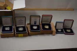 A collection of modern British proof coinage, mainly mid to late 1990's to include proof pounds,