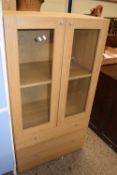 Modern light wood effect display cabinet