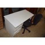 White computer table and chair