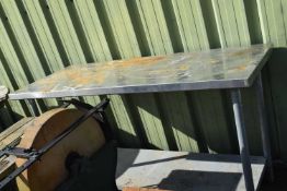 Steel two tier kitchen table