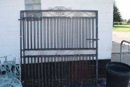 Pair of large iron garden gates , each 173 x 185 cm