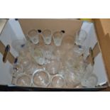 Assorted drinking glasses