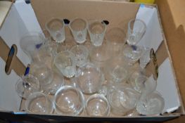 Assorted drinking glasses