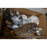 Mixed ceramics, tea wares, white metal wares etc