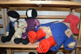 Vintage Paddington Bear and various other dolls and teddy bear