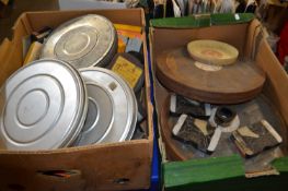 Two boxes of assorted cini films and reels