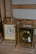 Two brass carriage clocks