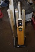 Cricket stumps and a cricket bat