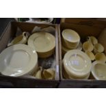 Two boxes of Wood Ware Jasmin dinner wares