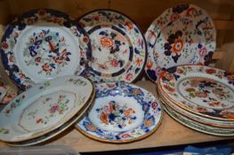 Various antique plates to include Ironstone editions