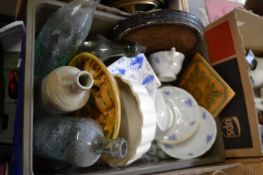 Vintage stone ware and glass bottles, together with other mixed glass and ceramics