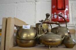 Mixed brass kettles, brass sprayer etc