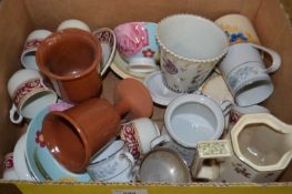 Mixed ceramics to include terracota goblets, teawares, milk jugs etc