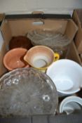 Mixed lot to include plant pots, glass ware, serving dishes, cake stands etc