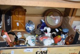 Mixed Lot: Table lighters, Churchill crowns, novelty salt and peppers, assorted metal wares etc