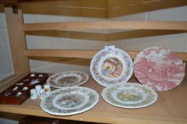 Royal Doulton Bramberly Hedge plate, various thimbles etc