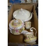 Mixed lot of ceramics, cream ware tureen and floral decorated tea wares