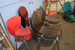 Qty various stacking cafe chairs