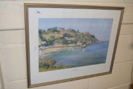 Diana Bowen, Rozel Bay, Jersey, coloured print, framed and glazed