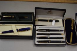 Collection of various cased pens to include Cross and others