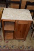 Small tile topped side cabinet
