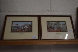 Cashes of Coventry, two framed silk pictures In Full Cry and The Breaking Cover