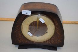 Vintage Smiths oak cased mantel clock