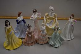 Collection of various modern figurines to include Royal Worcester and Coalport Collection of various