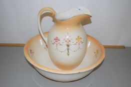 A Crown Devon wash bowl and jug