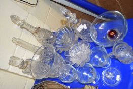 Mixed Lot: Various decanters, glass bowls etc