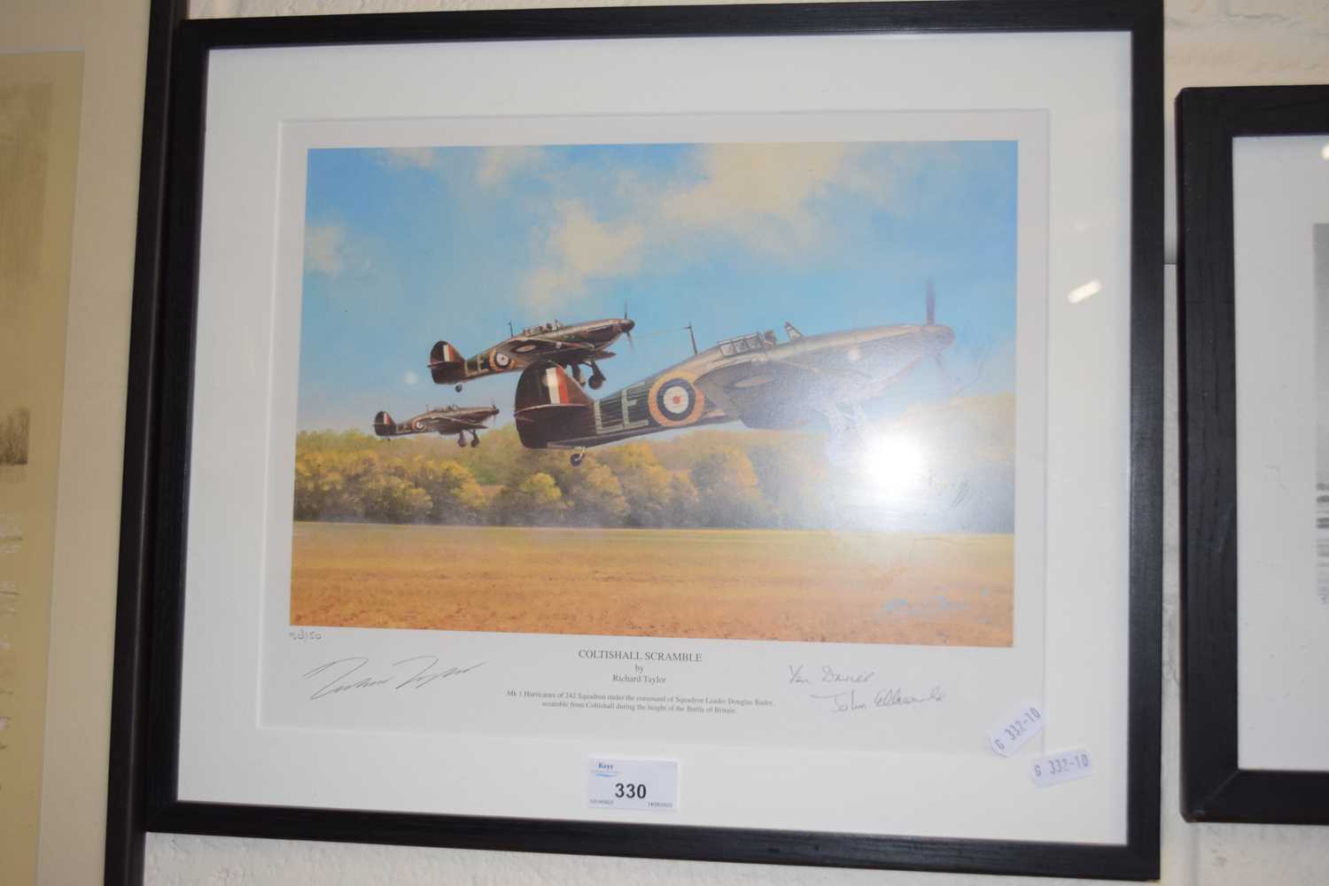 Richard Taylor, Coltishall Scramble, coloured print number 50 of 150, signed multiple times in