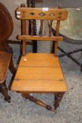 Late Victorian metamorphic hall chair/library steps (front leg detached)
