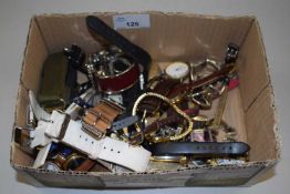 Box of assorted wristwatches