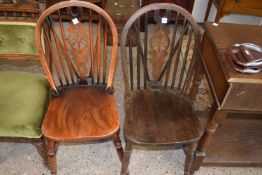 Two wheel back kitchen chairs