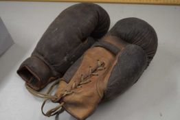 A pair of vintage boxing gloves