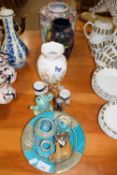 Reproduction Chinese Canton pattern jar, various small ornaments, ceramics etc