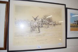 Robert Taylor, Welcome Respite, monochrome print, signed multiple times, limited number 94 of 150,