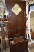 Early 20th Century mirror back hall stand