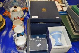 Mixed Lot: Border Fine Arts place mats, a boxed Old Tupton ware jug, hunting ware teapot and other