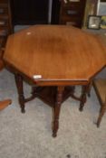 Late Victorian American walnut octagonal top occasional table