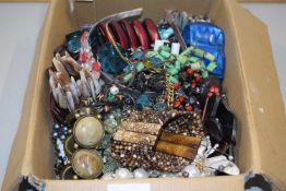 Large box of various costume jewellery, necklaces, bracelets etc