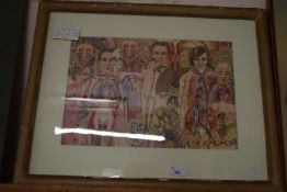 An unusual framed collage picture of 1920's/1930's medical mannequin prints, framed and glazed