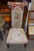 Victorian high back prayer chair with barley twist detail