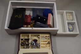 Two small cases of various costume jewellery