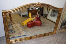 Modern gilt framed over mantel mirror, 130cm wide