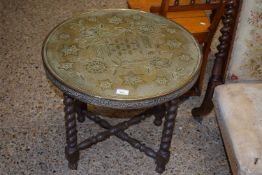 Circular brass topped occasional table