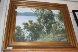 De Leeuw, study of a lakeside scene, gilt framed